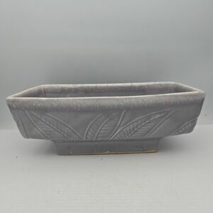 Vintage Hull USA F78 Pottery‎ Glazed Gray Leaves Planter MCM Mid Century